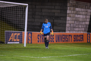 Courtney Brosnan moved up to second all-time in career saves for Syracuse, but the Notre Dame pressure proved too much in SU's 2-0 loss.