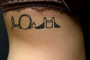 Cathleen O’Hare decided to get the London skyline tattoo while overlooking the River Thames during her junior year abroad experience. 