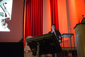 Lynsey Addario addressed a packed audience inside Hendricks Chapel on Tuesday night.