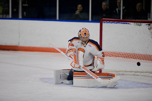 Maddi Welch allowed four goals on 19 shots in SU's loss.