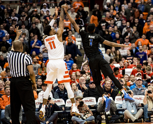 Oshae Brissett finished with 10 points and 12 rebounds on Tuesday. 