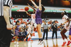 Kiara Lewis finished with a team-high 14 points in the win over Albany.