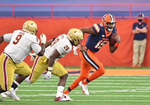 JaCobian Morgan's first career start for Syracuse ended in a 16-13 loss to Boston College.