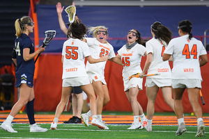 Syracuse outshot Notre Dame 38-23 on Sunday.