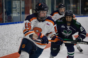 The Orange were able to score three goals in the final two periods to defeat RIT.