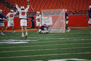 Syracuse attack Alex Simmons exploited open lanes against UAlbany, leading him to rack up four assists in an offensive onslaught