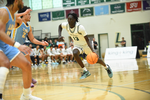 Deng Garang has established himself in Le Moyne's starting rotation as a redshirt freshman in 2025.