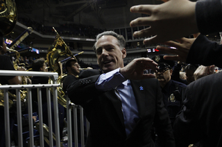 Pittsburgh fans congratulate Dixon after the Panthers' victory.