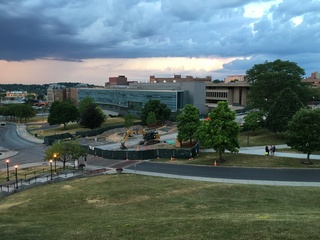 The new water main along the University Place promenade is now in service and providing water to the buildings along the street. Photo taken July 15, 2016