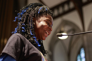 11-year-old Amiah Crisler spoke about the importance of black women figures like Harriet Tubman and Rosa Parks in pioneering cultural change.