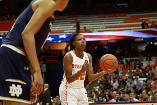 Kiara Lewis sets up at the free throw line.