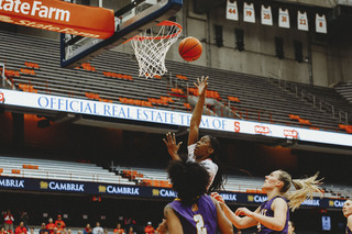 The Orange outscored the Great Danes 38-20 in the paint.