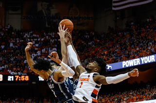 Quincy Guerrier fouled out with just under five minutes remaining in the second half, forcing the Orange to eventually play Jesse Edwards in the final minutes.